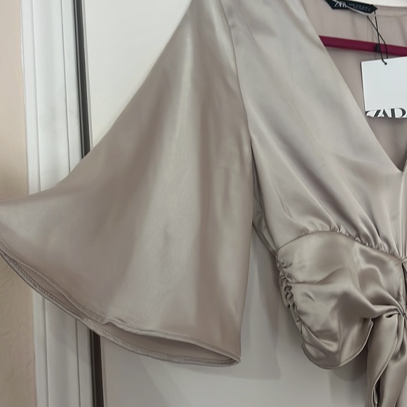 Zara Cream Silk Blouse - Picture 3 of 8